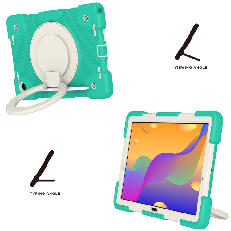 For Samsung Galaxy Tab A8 10.5 2021 Silicone + PC Full Body Protection Tablet Case With Holder & Strap(Mint Green) - Other Galaxy Tab PC by buy2fix | Online Shopping UK | buy2fix