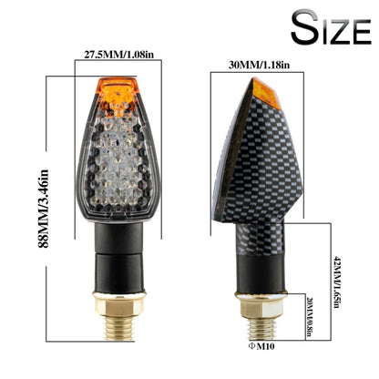 2 PCS KC025 Motorcycle 14LED Turn Signal Light(Black Shell + Yellow Lens) - In Car by buy2fix | Online Shopping UK | buy2fix