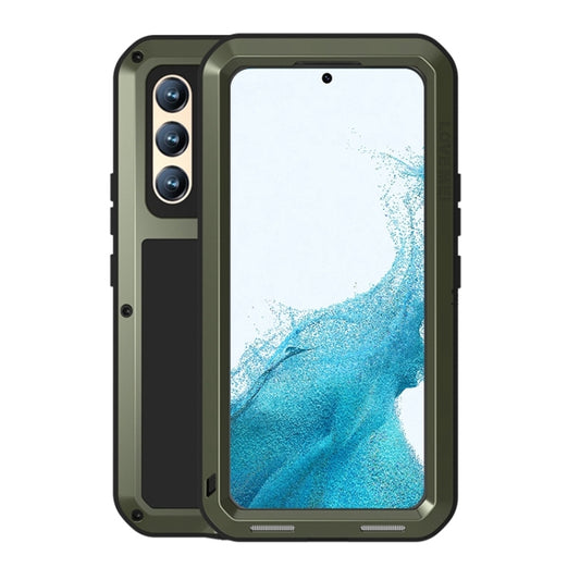 For Samsung Galaxy S22  LOVE MEI Metal Shockproof Waterproof Dustproof Protective Phone Case with Glass(Army Green) - Galaxy S22 5G Cases by LOVE MEI | Online Shopping UK | buy2fix