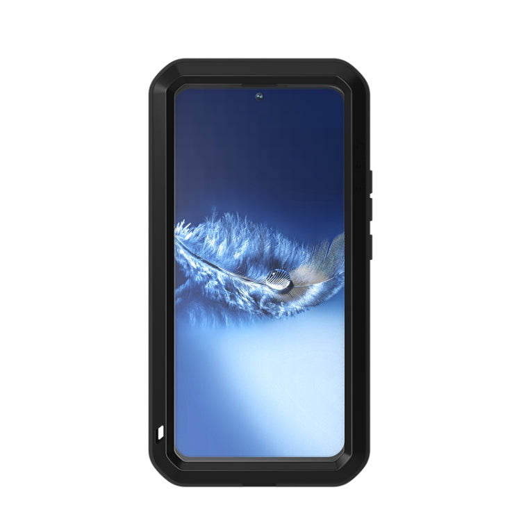 For Samsung Galaxy S22+ LOVE MEI Metal Shockproof Waterproof Dustproof Protective Phone Case with Glass(Black) - Galaxy S22+ 5G Cases by LOVE MEI | Online Shopping UK | buy2fix