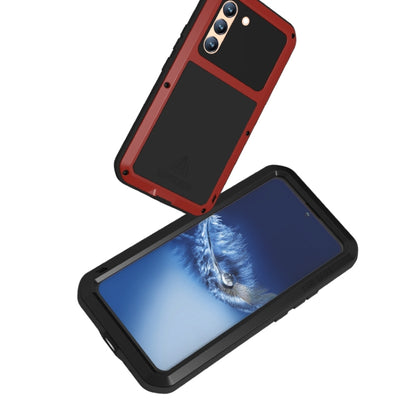 For Samsung Galaxy S22+ LOVE MEI Metal Shockproof Waterproof Dustproof Protective Phone Case with Glass(Red) - Galaxy S22+ 5G Cases by LOVE MEI | Online Shopping UK | buy2fix