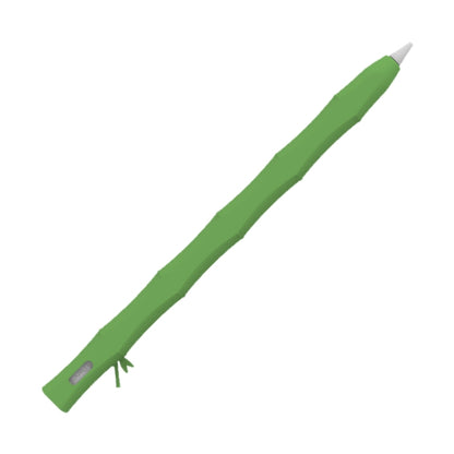 Bamboo Liquid Silicone Gel Stylus Pen Protective Case For Apple Pencil 2(Light Green) - Pencil Accessories by buy2fix | Online Shopping UK | buy2fix