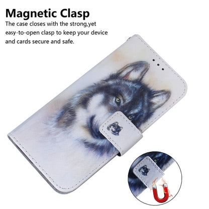 For Honor X7 Coloured Drawing Leather Phone Case(White Wolf) - Honor Cases by buy2fix | Online Shopping UK | buy2fix