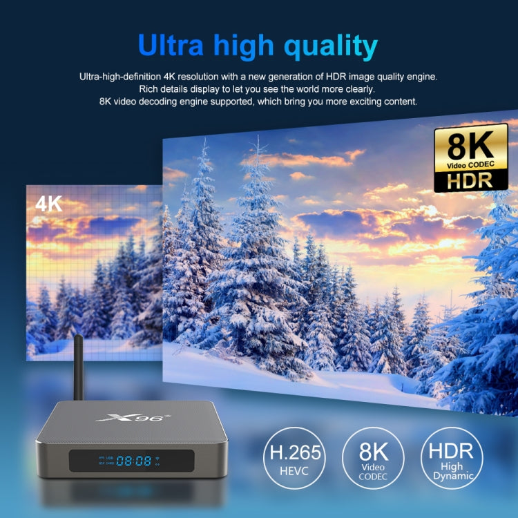 X96 X6 8K Smart TV BOX Android 11.0 Media Player, RK3566 Quad Core ARM Cortex A55, RAM: 8GB, ROM: 128GB, Plug Type:UK Plug - Consumer Electronics by buy2fix | Online Shopping UK | buy2fix