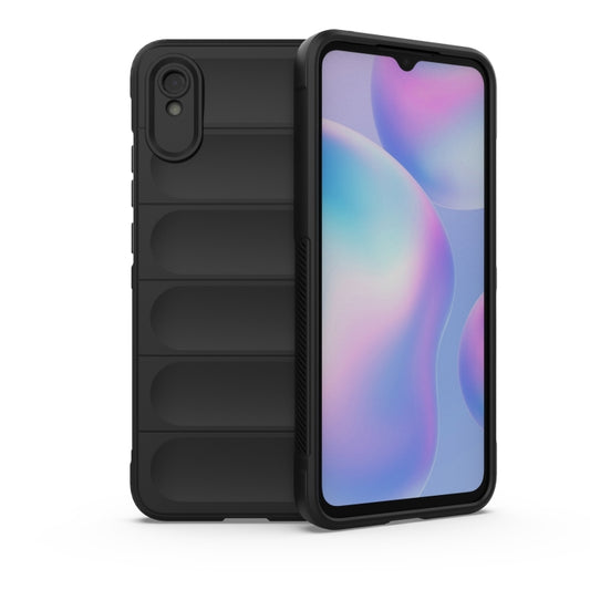 For Xiaomi Redmi 9A Magic Shield TPU + Flannel Phone Case(Black) - Xiaomi Cases by buy2fix | Online Shopping UK | buy2fix