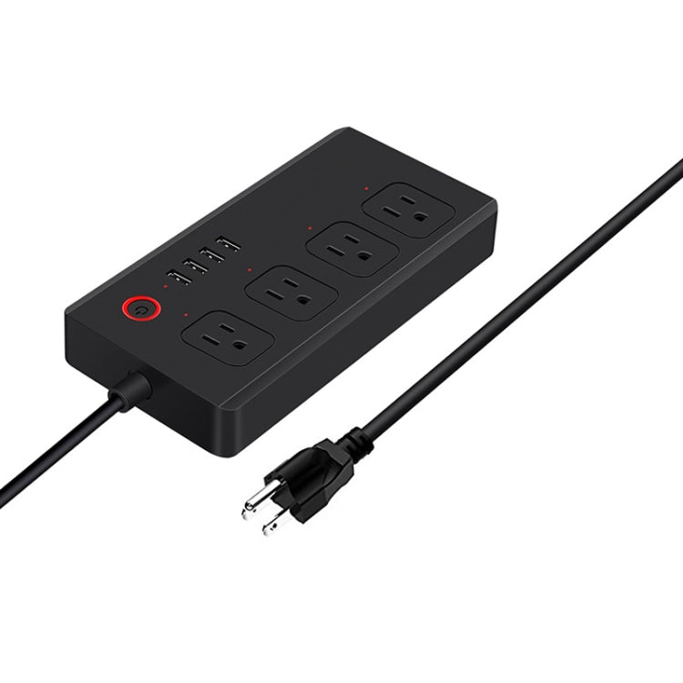 WiFi 10A SM-SO301-U 2500W 4 Holes + 4 USB Smart Power Strip, US Plug(Black) - Consumer Electronics by buy2fix | Online Shopping UK | buy2fix