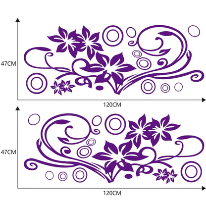 2 PCS/Set D-75 Flower Vine Pattern Car Modified Decorative Sticker(Purple) - In Car by buy2fix | Online Shopping UK | buy2fix