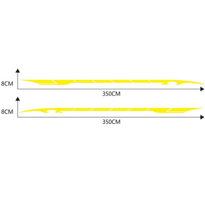 2 PCS/Set D-178 Waistline Pattern Car Modified Decorative Sticker(Yellow) - In Car by buy2fix | Online Shopping UK | buy2fix