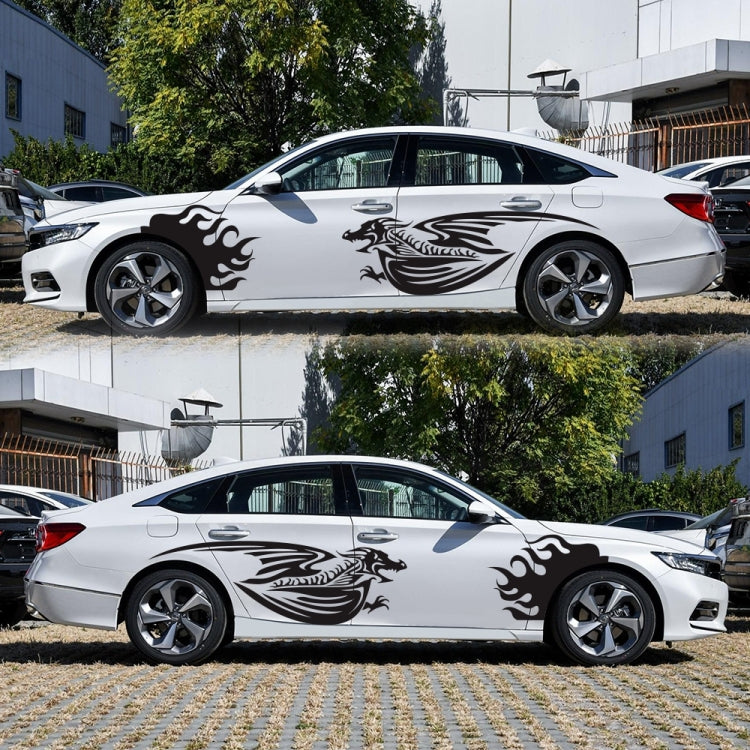 2 PCS/Set D-489 Fire-breathing Dragon Pattern Car Modified Decorative Sticker(Black) - In Car by buy2fix | Online Shopping UK | buy2fix