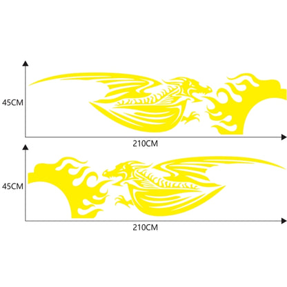 2 PCS/Set D-489 Fire-breathing Dragon Pattern Car Modified Decorative Sticker(Yellow) - In Car by buy2fix | Online Shopping UK | buy2fix