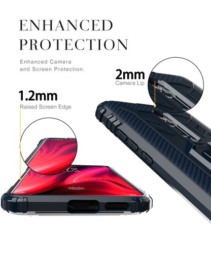 For Xiaomi 9T & 9T Pro & Redmi K20 & Redmi K20 Pro Carbon Fiber Protective Case with 360 Degree Rotating Ring Holder(Blue) - Xiaomi Accessories by buy2fix | Online Shopping UK | buy2fix
