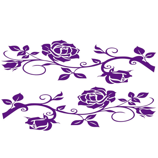 2 PCS/Set D-545 Rose Pattern Car Modified Decorative Sticker(Purple) - In Car by buy2fix | Online Shopping UK | buy2fix