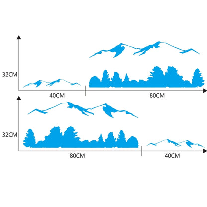 2 PCS/Set D-684 Mountain Totem Pattern Car Modified Decorative Sticker(Blue) - In Car by buy2fix | Online Shopping UK | buy2fix