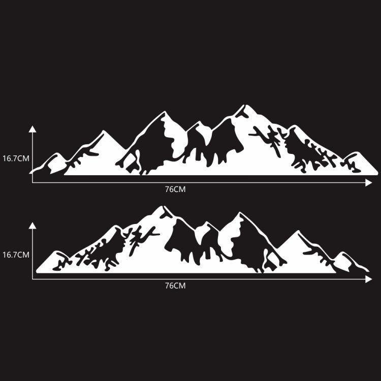 2 PCS/Set D-750 Mountain Pattern Car Modified Decorative Sticker(White) - In Car by buy2fix | Online Shopping UK | buy2fix