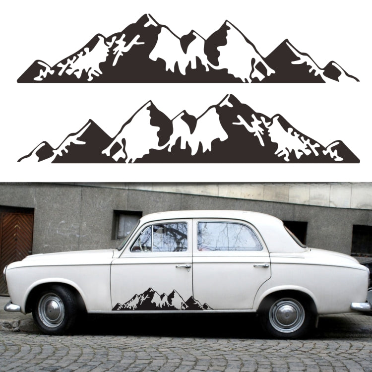2 PCS/Set D-750 Mountain Pattern Car Modified Decorative Sticker(White) - In Car by buy2fix | Online Shopping UK | buy2fix