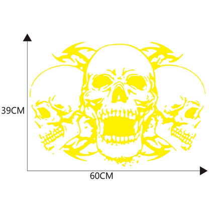 D-923 Three Skulls Pattern Car Modified Decorative Sticker(Yellow) - In Car by buy2fix | Online Shopping UK | buy2fix