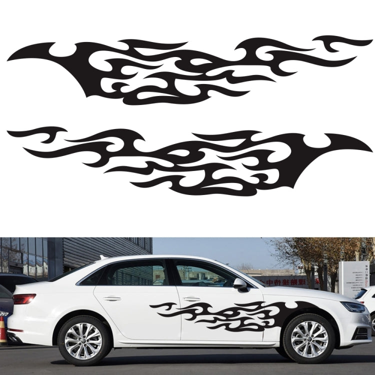 2 PCS/Set D-969 Flame Pattern Car Modified Decorative Sticker(Black) - In Car by buy2fix | Online Shopping UK | buy2fix