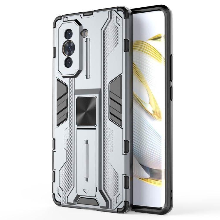 For Huawei Nova 10 4G Supersonic PC + TPU Shock-proof Protective Phone Case with Holder(Grey) - Huawei Cases by buy2fix | Online Shopping UK | buy2fix