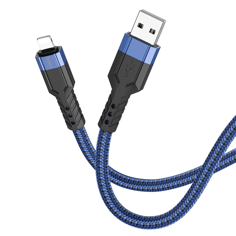 hoco U110 2.4A USB to 8 Pin Charging Data Cable，Length：1.2m(Blue) - Normal Style Cable by hoco | Online Shopping UK | buy2fix