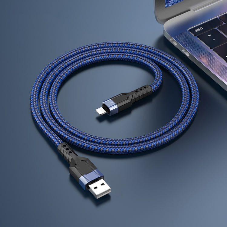 hoco U110 2.4A USB to 8 Pin Charging Data Cable，Length：1.2m(Blue) - Normal Style Cable by hoco | Online Shopping UK | buy2fix