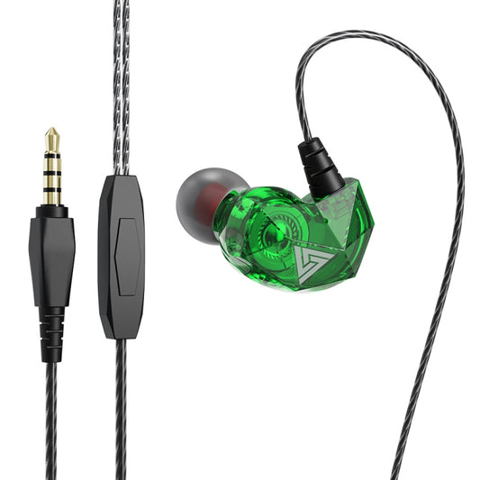 QKZ AK2 Sports In-ear Wired HiFi Sound Heavy Bass 3.5mm Earphone with Mic(Green) - In Ear Wired Earphone by QKZ | Online Shopping UK | buy2fix