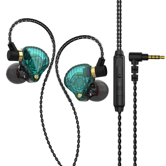 QKZ SK3 3.5mm Sports In-ear Wired HIFI Bass Stereo Sound Earphone with Mic(Green Black) - In Ear Wired Earphone by QKZ | Online Shopping UK | buy2fix