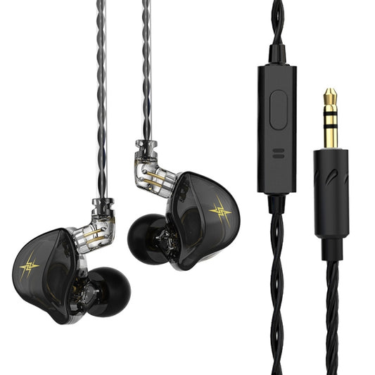 QKZ ZXT Sports In-ear Wired Control Plug HIFI Stereo Stage Monitor Earphone, Style:with Mic(Black) - In Ear Wired Earphone by QKZ | Online Shopping UK | buy2fix