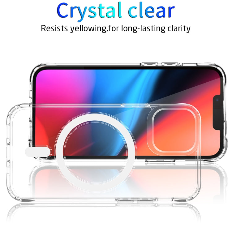 For iPhone 14 Magsafe Magnetic Four Corner Airbags Phone Case (Transparent) - iPhone 14 Cases by buy2fix | Online Shopping UK | buy2fix