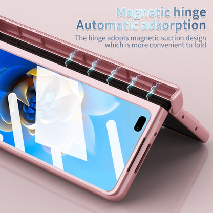 For Huawei Mate X2 Electroplating Hinged Folding Phone Case with S Pen Fold Edtion(Pink) - Huawei Cases by buy2fix | Online Shopping UK | buy2fix