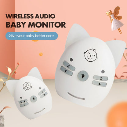 V30 Wireless Audio Baby Monitor Support Voice Monitoring + Intercom + Night Light without Battery, Plug Type:AU Plug(White) - Security by buy2fix | Online Shopping UK | buy2fix
