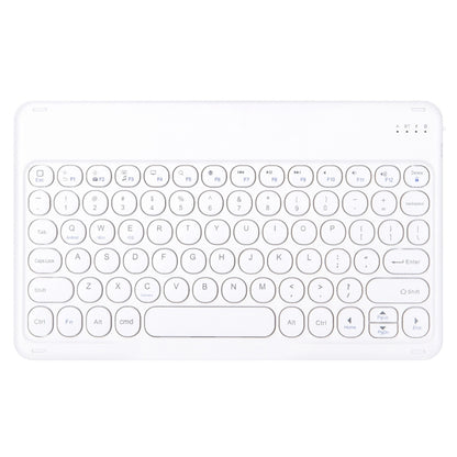Round Cap Bluetooth Keyboard Leather Case with Pen Slot, without Touchpad For Samsung Galaxy Tab S7(Black+White Keyboard) - Samsung Keyboard by buy2fix | Online Shopping UK | buy2fix