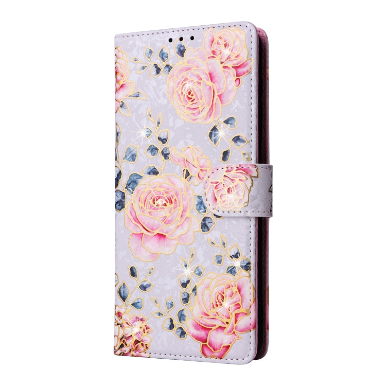 For Samsung Galaxy A13 4G / 5G Bronzing Painting RFID Leather Case(Pastoral Rose) - Galaxy Phone Cases by buy2fix | Online Shopping UK | buy2fix