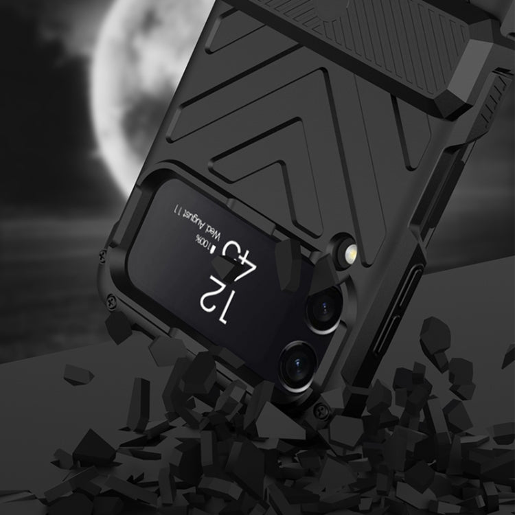 For Samsung Galaxy Z Flip4 GKK Magnetic Folding Swivel Armored Phone Case with Hinges(Black) - Galaxy Z Flip4 5G Cases by GKK | Online Shopping UK | buy2fix