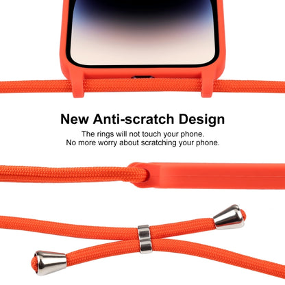 For iPhone 14 Pro Max Crossbody Lanyard Liquid Silicone Case(Orange) - iPhone 14 Pro Max Cases by buy2fix | Online Shopping UK | buy2fix