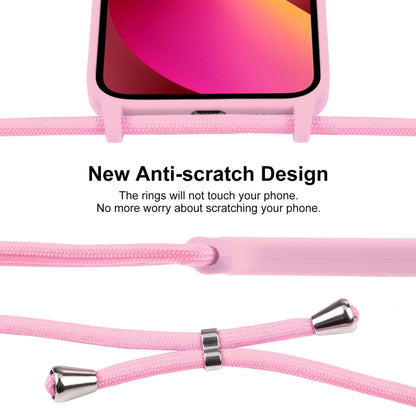 For iPhone 13 Crossbody Lanyard Liquid Silicone Case(Pink) - iPhone 13 Cases by buy2fix | Online Shopping UK | buy2fix