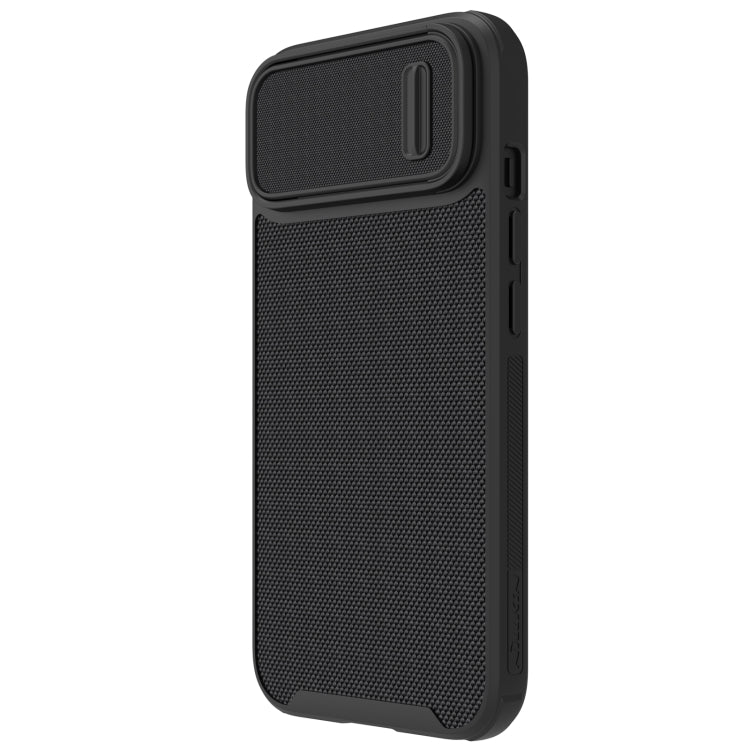 For iPhone 14 NILLKIN 3D Textured Camshield PC + TPU Phone Case(Black) - iPhone 14 Cases by NILLKIN | Online Shopping UK | buy2fix