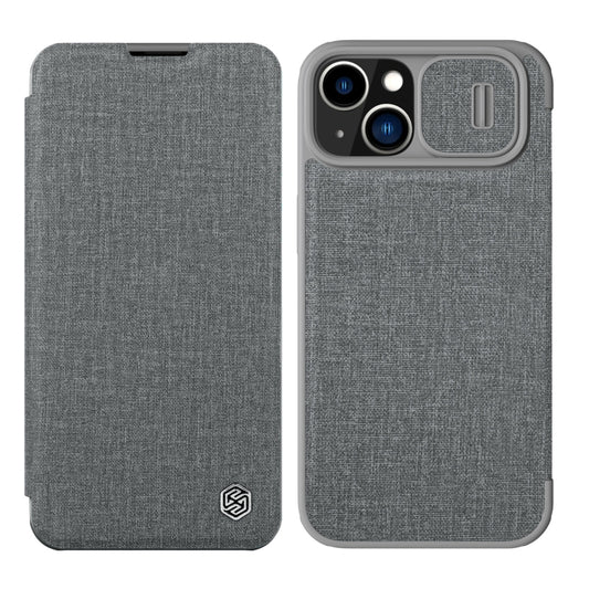 For iPhone 14 NILLKIN QIN Series Pro Leather Phone Case(Grey) - iPhone 14 Cases by NILLKIN | Online Shopping UK | buy2fix