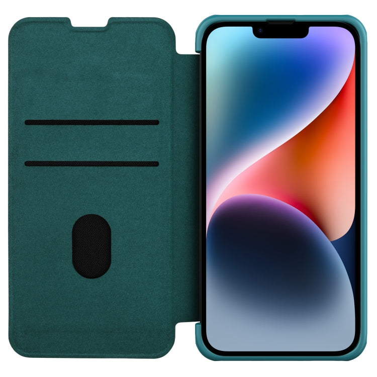 For iPhone 14 NILLKIN QIN Series Pro Leather Phone Case(Green) - iPhone 14 Cases by NILLKIN | Online Shopping UK | buy2fix