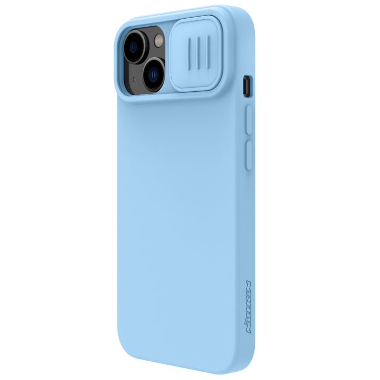 For iPhone 14 NILLKIN CamShield MagSafe Liquid Silicone Phone Case (Sky Blue) - iPhone 14 Cases by NILLKIN | Online Shopping UK | buy2fix
