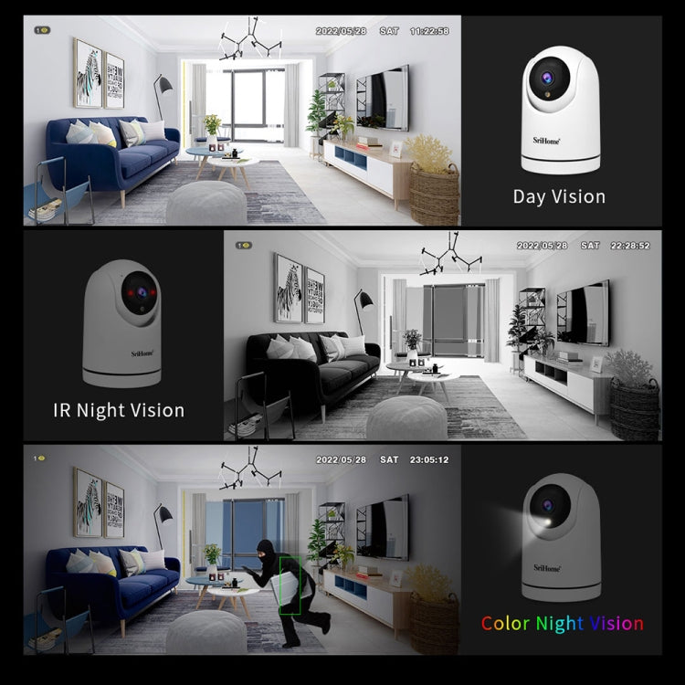 SriHome SH042 2.0MP 1080P HD AI WiFi Pan-tilt Surveillance Camera(EU Plug) - Security by SriHome | Online Shopping UK | buy2fix