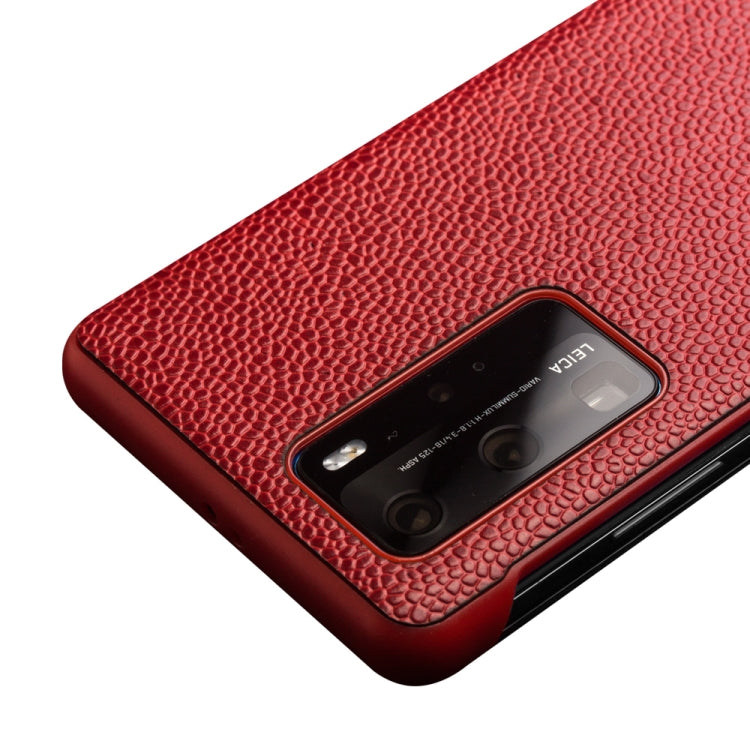 For Huawei P40 Pro QIALINO XiangNai Texture Side Window View Leather Phone Case(Red) - Huawei Cases by QIALINO | Online Shopping UK | buy2fix