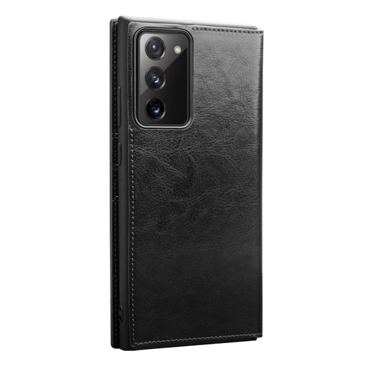 For Samsung Galaxy Note20 QIALINO Genuine Leather Phone Case(Black) - Galaxy S22 5G Cases by QIALINO | Online Shopping UK | buy2fix