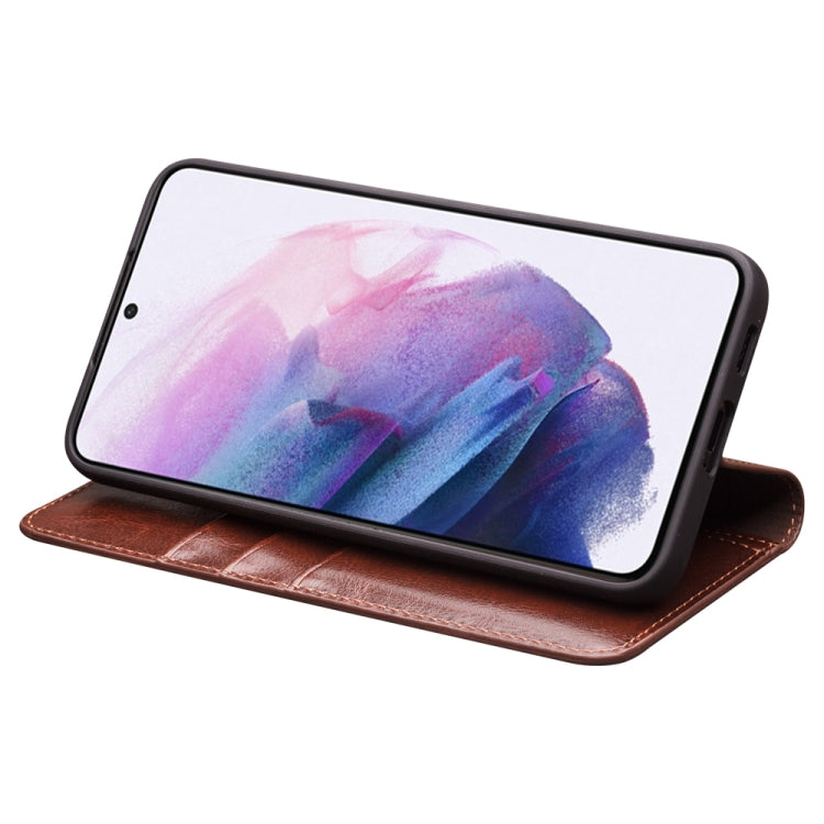 For Samsung Galaxy S22+ 5G QIALINO Genuine Leather Phone Case(Brown) - Galaxy S22+ 5G Cases by QIALINO | Online Shopping UK | buy2fix