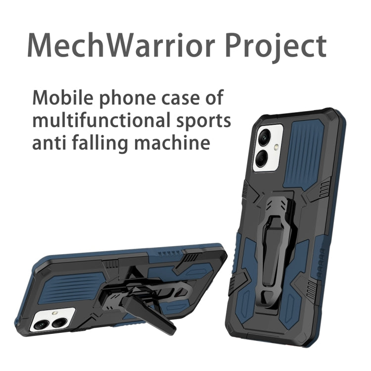 For Samsung Galaxy A04 Armor Warrior Shockproof PC + TPU Phone Case(Blue) - Galaxy Phone Cases by buy2fix | Online Shopping UK | buy2fix