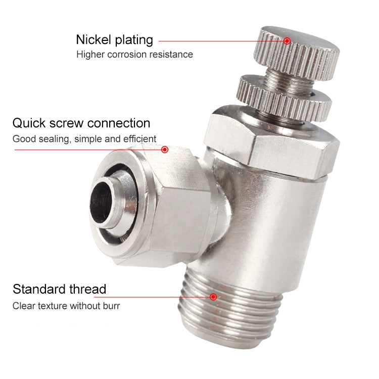SL8-02 LAIZE Nickel Plated Copper Trachea Quick Fitting Throttle Valve Lock Female Connector -  by LAIZE | Online Shopping UK | buy2fix