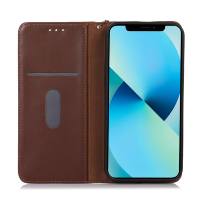 For Samsung Galaxy S23+ 5G KHAZNEH Nappa Top Layer Cowhide Leather Phone Case(Brown) - Galaxy S23+ 5G Cases by buy2fix | Online Shopping UK | buy2fix