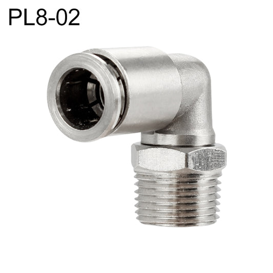 PL8-02 LAIZE Nickel Plated Copper Elbow Male Thread Pneumatic Quick Fitting Connector -  by LAIZE | Online Shopping UK | buy2fix