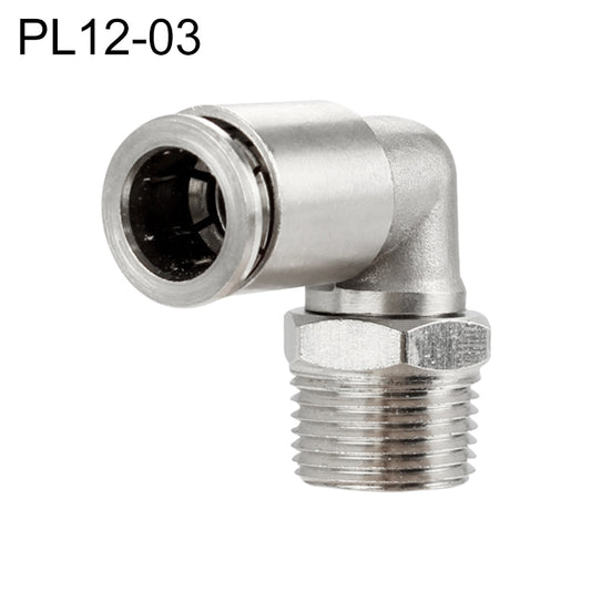 PL12-03 LAIZE Nickel Plated Copper Elbow Male Thread Pneumatic Quick Fitting Connector -  by LAIZE | Online Shopping UK | buy2fix