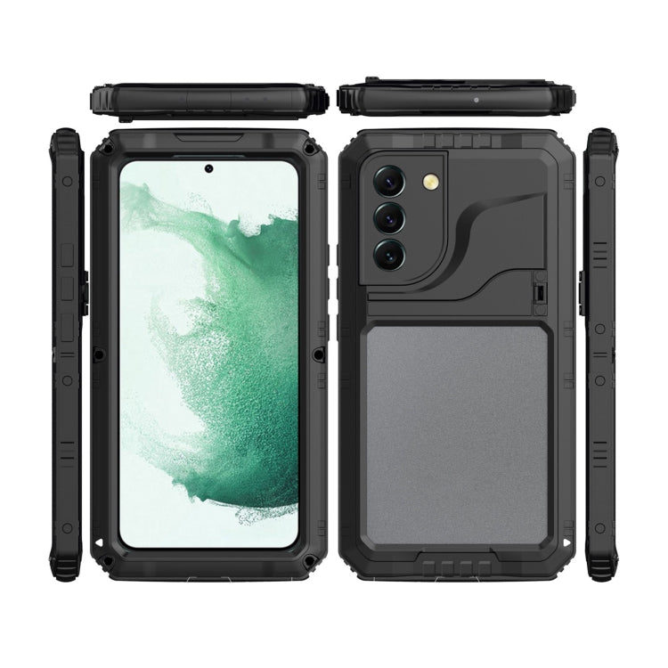 For Samsung Galaxy S22 5G Metal + Silicone Phone Case with Screen Protector(Black) - Galaxy S22 5G Cases by buy2fix | Online Shopping UK | buy2fix