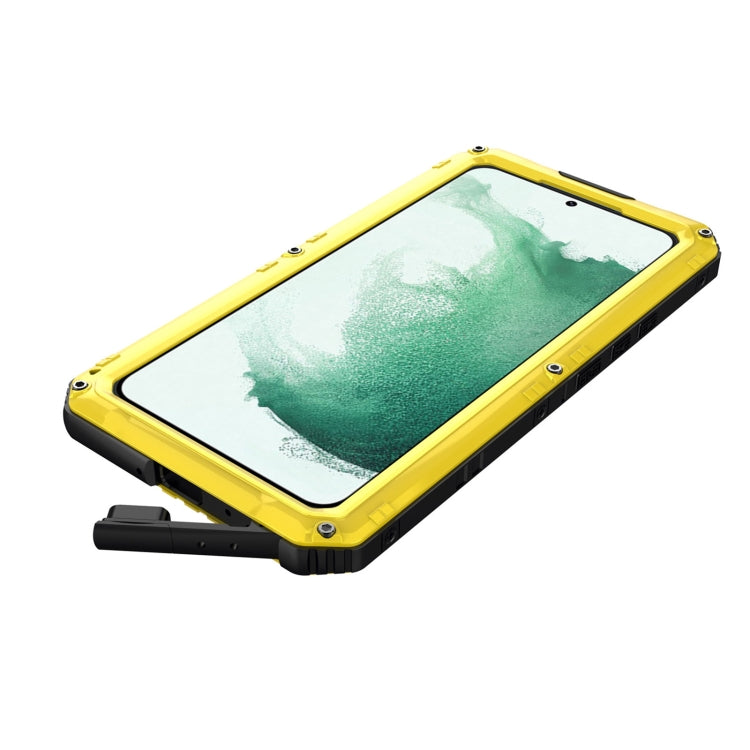 For Samsung Galaxy S22+ 5G Metal + Silicone Phone Case with Screen Protector(Yellow) - Galaxy S22+ 5G Cases by buy2fix | Online Shopping UK | buy2fix